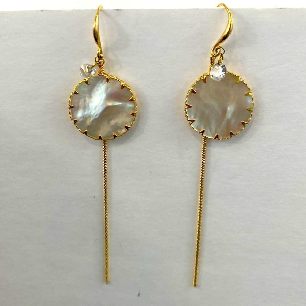NWOT New Wave Gold Shell Design Earrings - Picture 2 of 10